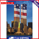 DIY Diamond Mosaic Flag Twin Towers Picture Full Round Rhinestone Painting Kit