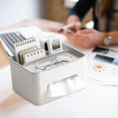Tissue Box Napkin Holder Remote Control Home Storage Desk Organizer (Grey) Newly