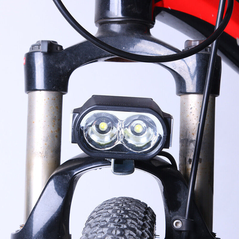 E-Bike LED Front Lamp 36V 48V 60V Bicycle Flashlight Headlight Horn Accessories