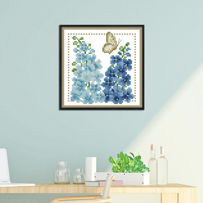 12 Months Flower Cross Stitch 11CT Stamped Printed Embroidery DIY Needlework Kit