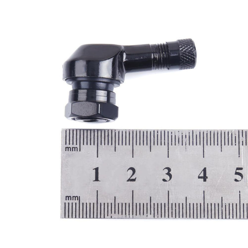 2pcs 90° CNC Aluminum Motorcycle 11.3mm Rim Tire Tyre Valve Stems(Black)