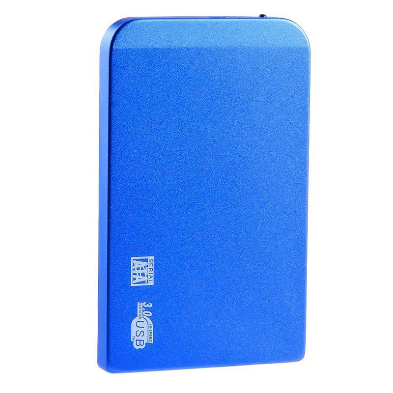Ultra Thin 2.5in USB3.0 SATA SSD HDD Hard Drive Case Aluminum Box (Blue)