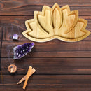 Crystal Display Holder Tray Lotus Shaped Jewelry Plate Healing Stones Organizers