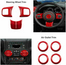 28 Pcs Full Set Interior Decoration Trim Kit For Jeep Wrangler JK JKU 2011-2018