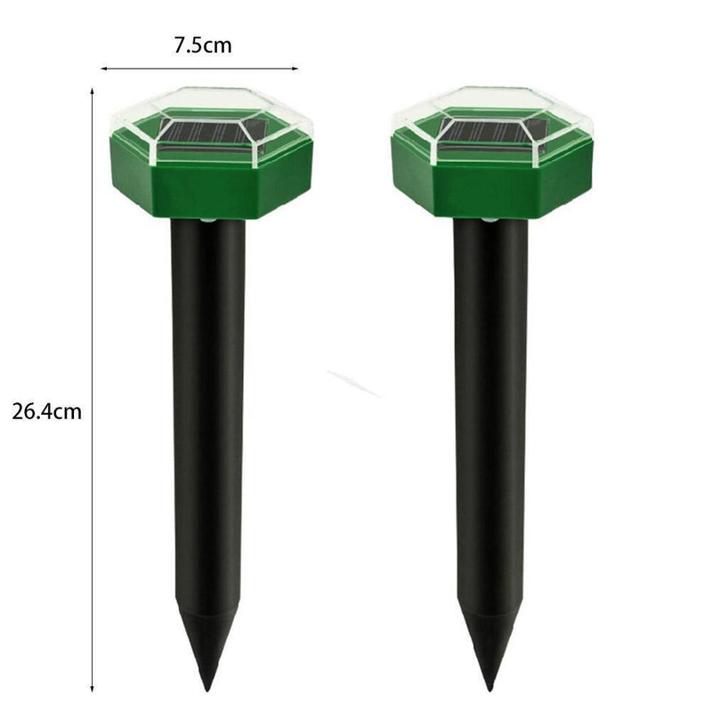 2x Solar Ultrasonic Mouse Mole Pest Rodent Repeller for Outdoor Yard Garden