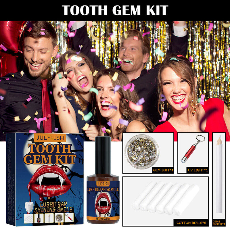 DIY Tooth Jewelry Gems Kit Sturdy Dental Drill Set Box for Halloween Decoration