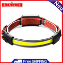 COB LED Headlamp Riding Running Head Torch Light USB Rechargeable Camping Lamp