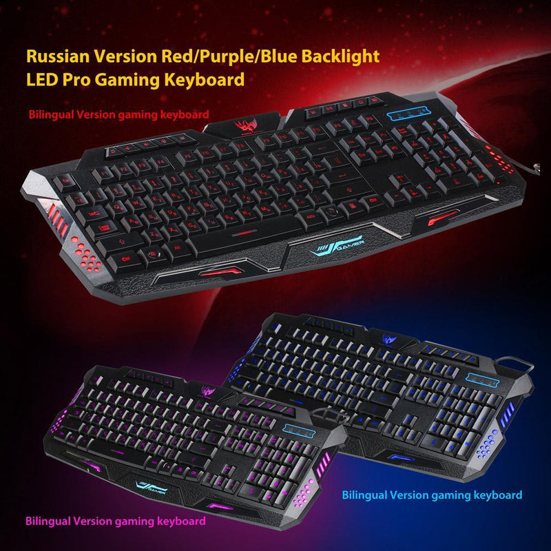 A877 3-Color Backlit Mechanical Feeling Wired Gaming Keyboard