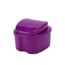 Dental False Teeth Storage Box with Hanging Net Container Organizer (Purple)