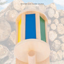 Montessori Sensory Spinning Drum Wooden Textile Baby Kid Educational Instrument