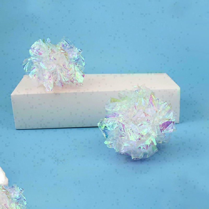 Cat Toys Ball Mylar Crinkle Interactive Colorful Ring Play V1R3 Pet X7X2 T4O1