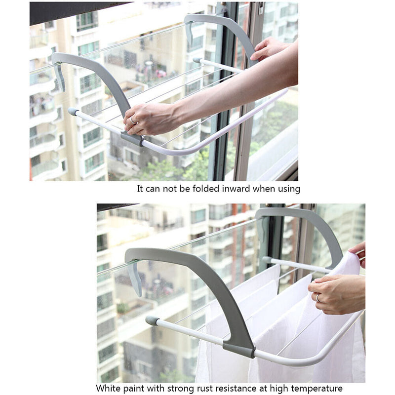 Clothes Drying Folding Towel Rack Indoor Outdoor Balcony Hanging Holders Newly