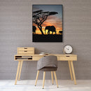 Painting By Numbers Kit DIY Sunset Elephant Canvas Oil Art Picture Craft