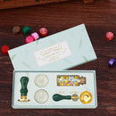 #A Macaron Retro Fire Paint Seal Gift Box Set Valentines Envelope Sealing Stamp