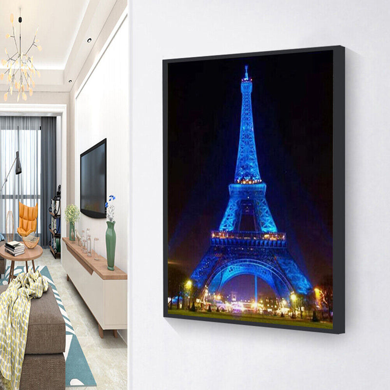 DIY Eiffel Tower Round Diamond Painting Cross Stitch Kit Bead Art Home Decor