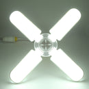 3 Leaf LED Fan Deformable Lamp Fan Folding Garage Ceiling Workshop Lamp (C)