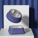 Stainless Steel Detachable Food Bowl Roman Column Puppy Water Bowl Dish Feede