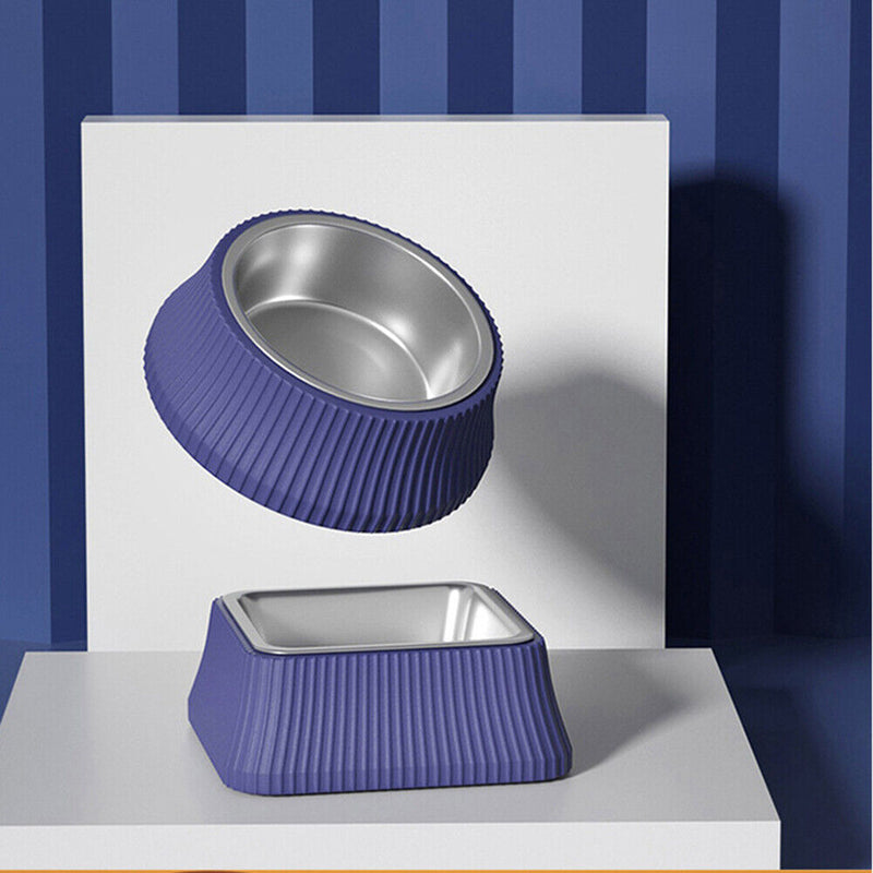 Stainless Steel Detachable Food Bowl Roman Column Puppy Water Bowl Dish Feede