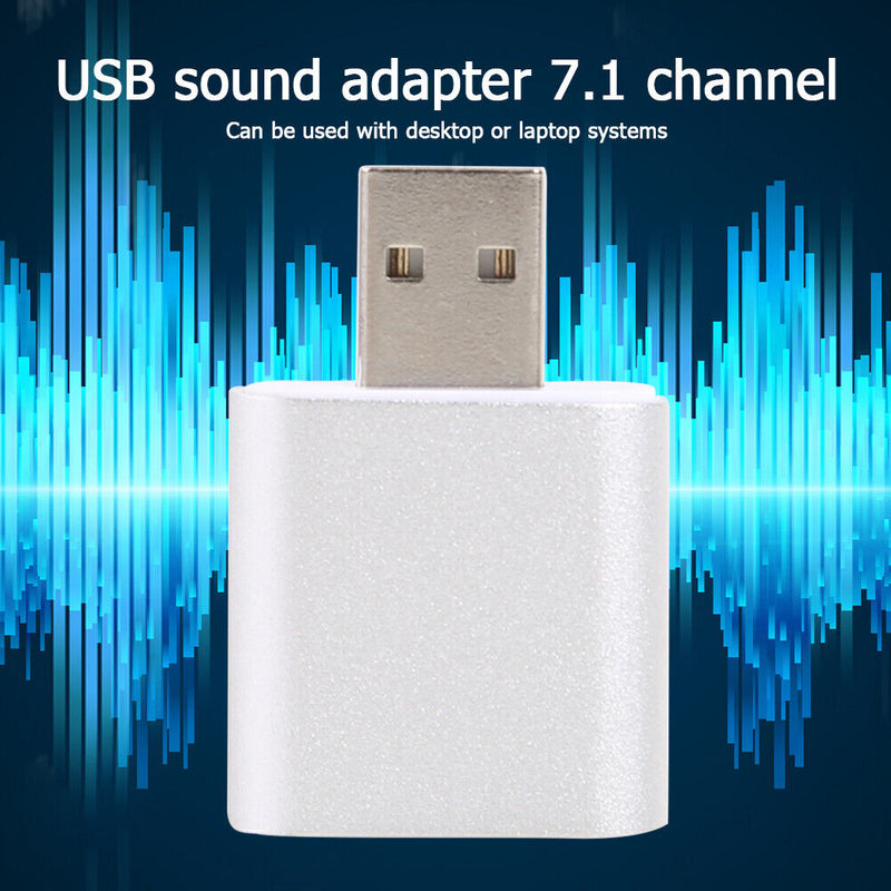 USB Sound Card 7.1 Channel External USB To 3.5mm Audio Adapter for Laptop Newly