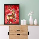 5D DIY Full Drill Round Shape Deer Rhinestone Diamond Drawing Home Decoration