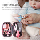 8pcs Newborn Care Kit Nail Thermometer Grooming Clipper Scissors (Pink) Newly