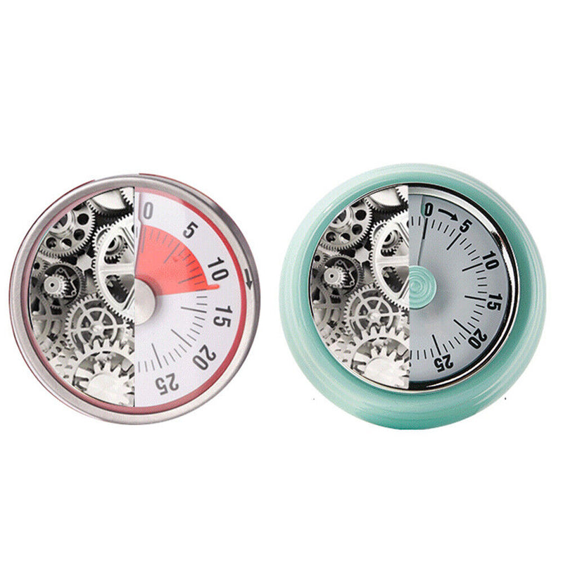 Kitchen Baking Countdown Magnetic Stainless Steel Mechanical Timer (Blue)