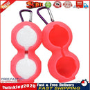 Sports Silicone Double Golf Ball Protective Cover with Carabiner (Pink) Newly