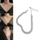 Choker Row Diamond Necklace Metal Short Chain Crystal Necklace For Women|Girls