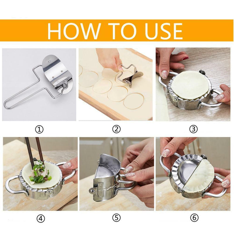 Multifunction Stainless Steel Wraper Dough Presser + Dumpling  DIY Maker Mould