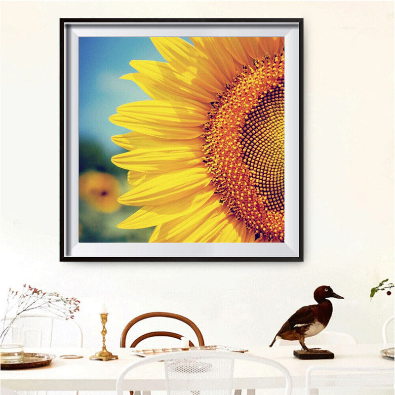 5D Diamond Painting Half Sunflower Full Round Drill DIY Picture Home Decorations