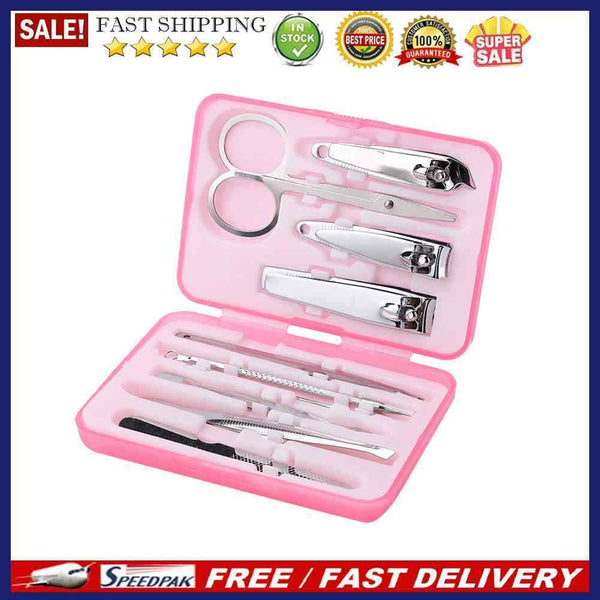 10pcs Portable Nail Cutter Stainless Steel Cuticle Pusher Dead Skin Remover Kit