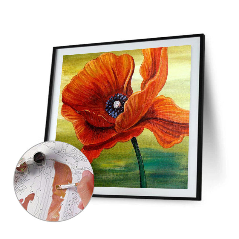 Flower Oil Paint By Numbers DIY Handpainted on Canvas Home Decoration Unframe