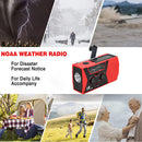 Portable Emergency Radio Solar Weather Radios with Hand Crank (US Red) Newly