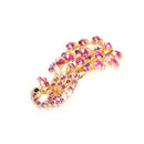 Fashion Purple-Red Peacock Full Crystal Rhinestone Girls Hairpin Hair Clip