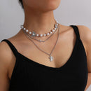 Hip Pop Multi-layer Chain Lock Pendant Necklace Punk Choker Collar Statement