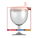 Baby Goblet No Spill Baby Sippy Cup Wine Glass for Baby Kid Party (Pink)