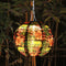 2*8inch LED Solar Lantern Waterproof Pendant for Decor(Black Base Flower B)