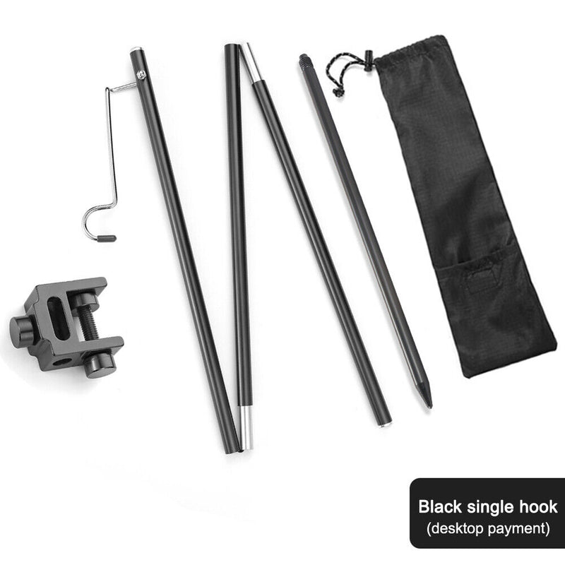Outdoor Folding Camping Lamp Pole Kit Hanging Lantern Stand Hanger (B) Newly