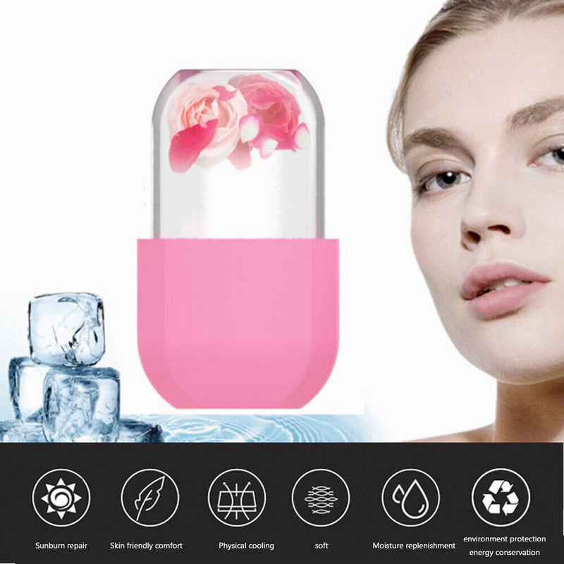 Skin Care Beauty Tool Silicone Ice Cube Massager Face Roller Mold (Pink) Newly