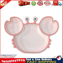 Baby Silicone Plate Kids Cartoon Crab Dishes Suction Feeding Bowls (Pink) Newly