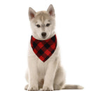 Pet Neckerchief Dog Plaid Triangle Scarf Collar Saliva Towel (Red Black) Newly