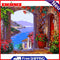 Frameless Painting By Numbers European Style Bay DIY Handmade Drawing On Canvas