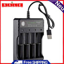 USB Battery Charger 4.23V 4-Slot Independent Charger for Rechargeable Batteries
