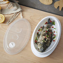 Food-grade PP Fish Bowl Steamer Plate Microwave Oven Fish Steam Roaster wit