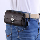 Litchi Pattern Purse Men Leather Card Wallet Belt Bags (Coffee Horizontal)