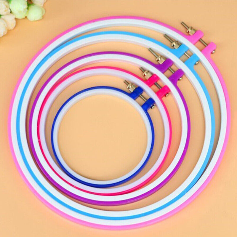 5pcs Cross Stitch Circle Set DIY Craft Round Hand Embroidery Hoops Rings   Newly