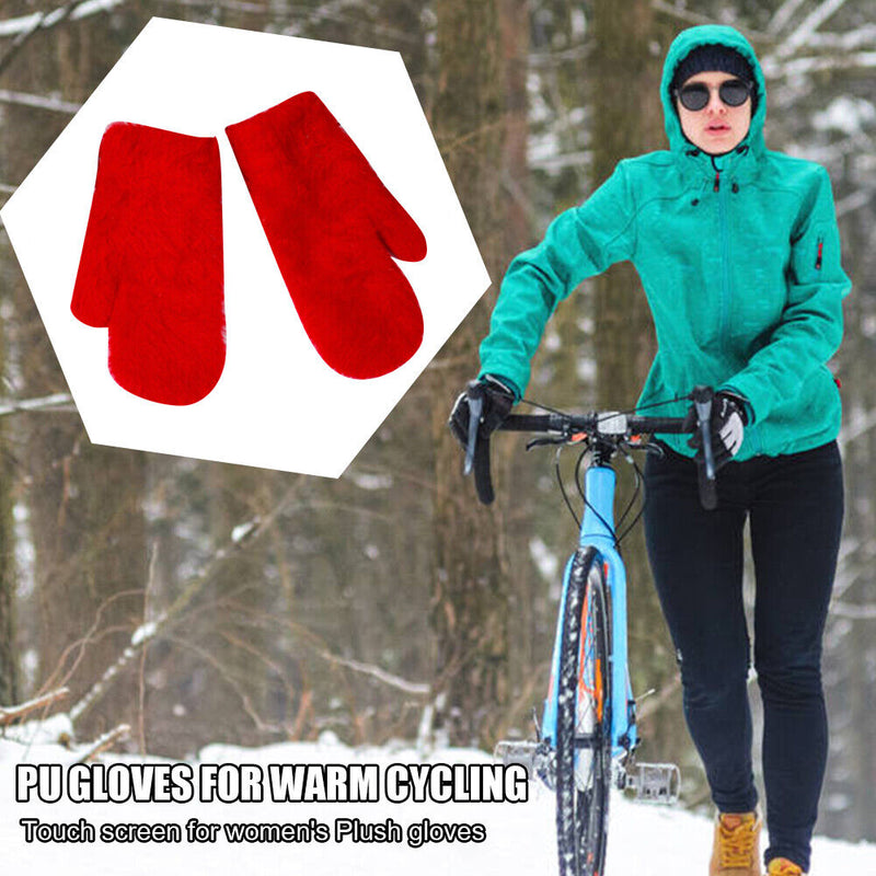 Korean Fashion Women Cartoon Full Finger Gloves Winter Warm Rabbit Wool Mitts