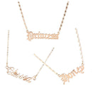 Lovely Letter Pendants Princess Blessed Bib Necklace Honey Angel Babygirl
