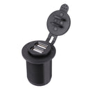 12V Cigarette Lighter Socket Power Receptacle Dual USB Charger for Car Marine