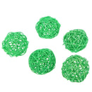 5pcs DIY ?Cute Round Rattan Ball Wicker Ornament Wedding ?Party Decor(Green